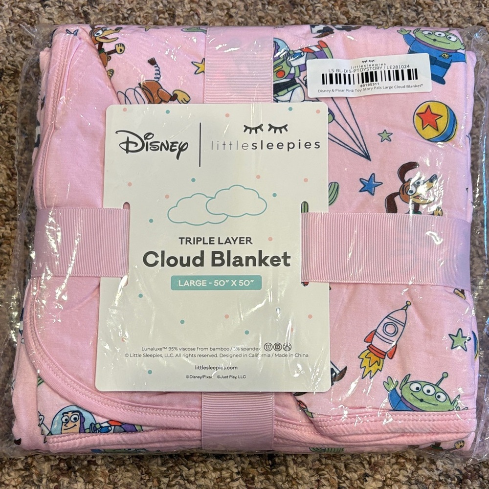 Little Sleepies Pink Toy Story Cloud Blanket